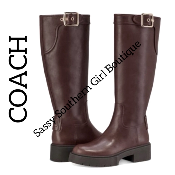 🆕⭐ COACH brown chunky sole boots - Picture 1 of 16